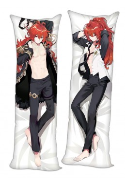 Diluc Ragnvindr Genshin Impact Anime Dakimakura Pillow Hugging Body Pillowcover