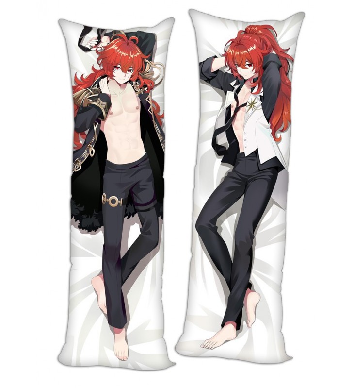 Diluc Ragnvindr Genshin Impact Anime Dakimakura Pillow Hugging Body Pillowcover