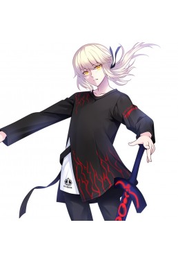 Unisex Fate Saber Anime T-shirts,Long Sleeve 3D Printed Cosplay Costume