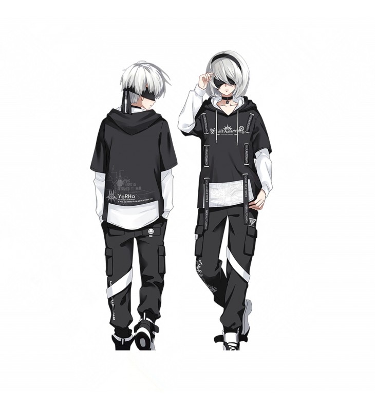 Unisex NieR Automata Suit Anime Hoodies Sweatshirts Anime Pants Cosplay Costume