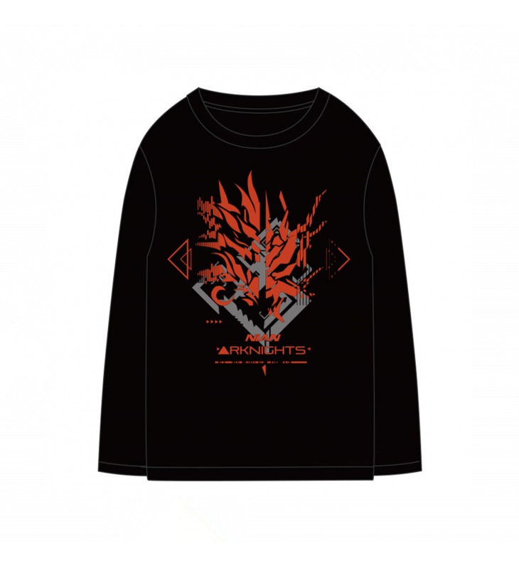 ARKNIGHTS NIAN 3D Printed Anime Long Sleeve T-shirts Costume Black