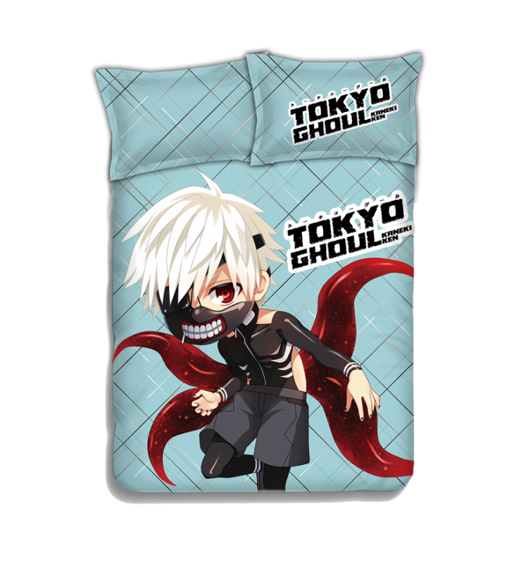 Ken Kaneki - Tokyo Ghoul Japanese Anime Bed Sheet Duvet Cover with Pillow Covers