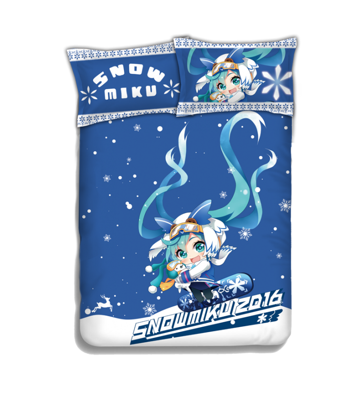 Miku Hatsune - Vocaloid Japanese Anime Bed Blanket Duvet Cover with Pillow Covers