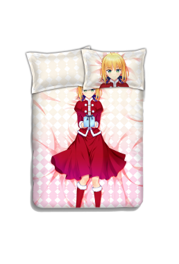 Saber-Fate Anime 4 Pieces Bedding Sets,Bed Sheet Duvet Cover with Pillow Covers