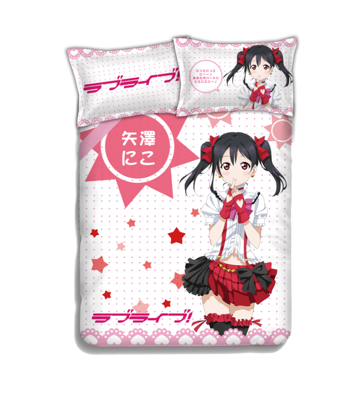 Nico Yazawa - Love Live Anime 4 Pieces Bedding Sets,Bed Sheet Duvet Cover with Pillow Covers