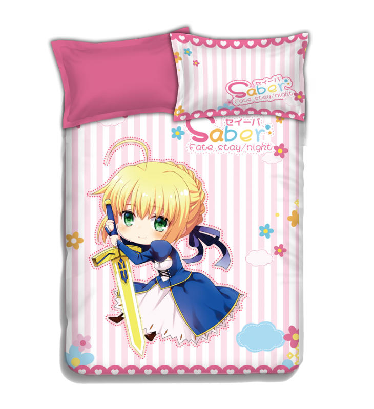 Fate stay night- saber Japanese Anime Bed Sheet Duvet Cover with Pillow Covers