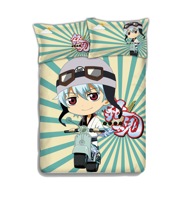 Gintoki Sakata - Gintama Japanese Anime Bed Sheet Duvet Cover with Pillow Covers