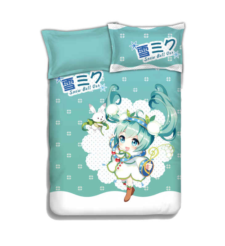 Miku Hatsune - Vocaloid Anime Bedding Sets,Bed Blanket & Duvet Cover,Bed Sheet with Pillow Covers