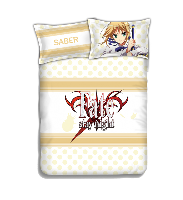 Fate stay night saber Anime Bedding Sets,Bed Blanket & Duvet Cover,Bed Sheet with Pillow Covers