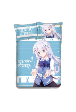 Chino Kafuu - Is the Order Rabbit Japanese Anime Bed Sheet Duvet Cover with Pillow Covers