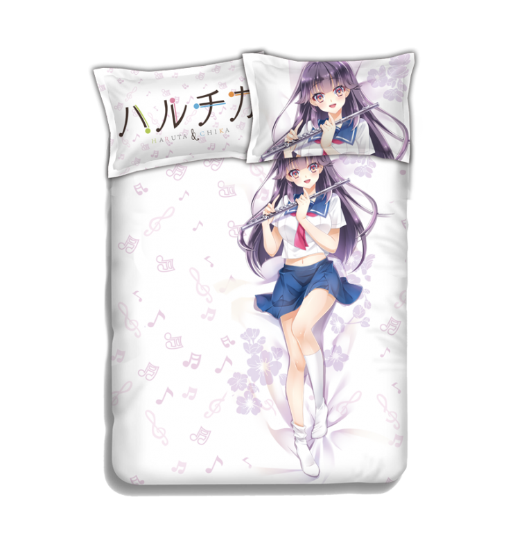 Homura Chika Anime 4 Pieces Bedding Sets,Bed Sheet Duvet Cover with Pillow Covers