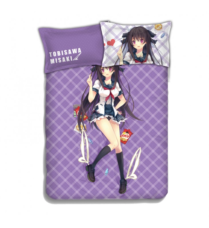 Misaki Tobisawa - Aokana Four Rhythm Across the Blue Bed Blanket Duvet Cover with Pillow Covers