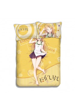 Endou Saya-Dagashi Kashi Anime Bedding Sets,Bed Blanket & Duvet Cover,Bed Sheet with Pillow Covers