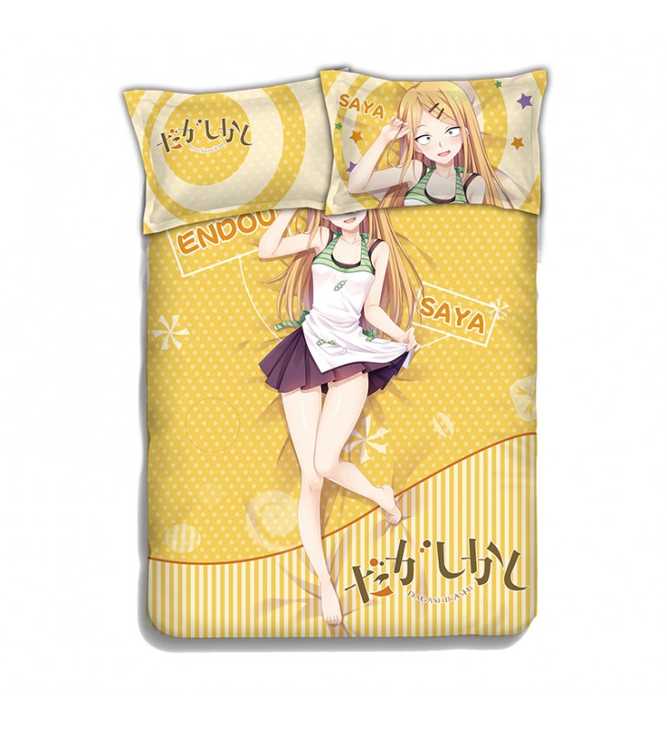 Endou Saya-Dagashi Kashi Anime Bedding Sets,Bed Blanket & Duvet Cover,Bed Sheet with Pillow Covers