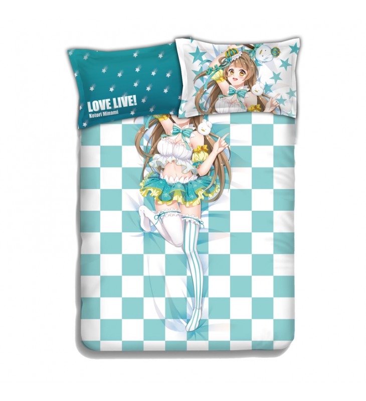 Kotori Minami-Lovelive Anime 4 Pieces Bedding Sets,Bed Sheet Duvet Cover with Pillow Covers