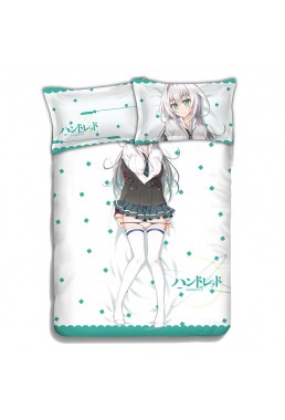 Emilia Hermit-Hundred Anime 4 Pieces Bedding Sets,Bed Sheet Duvet Cover with Pillow Covers