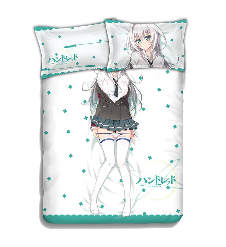 Emilia Hermit-Hundred Anime 4 Pieces Bedding Sets,Bed Sheet Duvet Cover with Pillow Covers