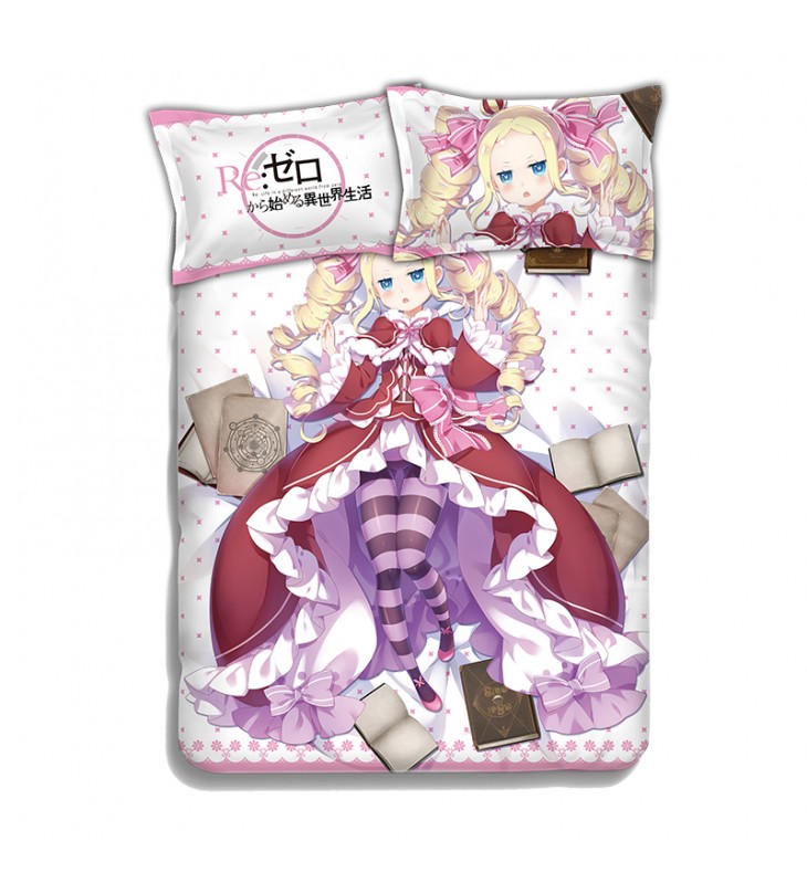 Beatrice - Re Zero Japanese Anime Bed Blanket Duvet Cover with Pillow Covers