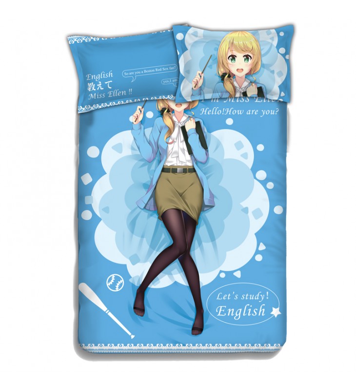 Ellen Baker Japanese Anime Bed Sheet Duvet Cover with Pillow Covers