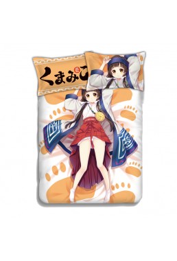 Machi Amayadori - Kuma Miko Girl Meets Bear Anime 4 Pieces Bedding Sets,Bed Sheet Duvet Covers