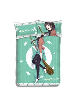 Makoto Kowata - Flying Witch Anime Bedding Sets,Bed Blanket & Duvet Cover,Bed Sheet with Pillow Covers