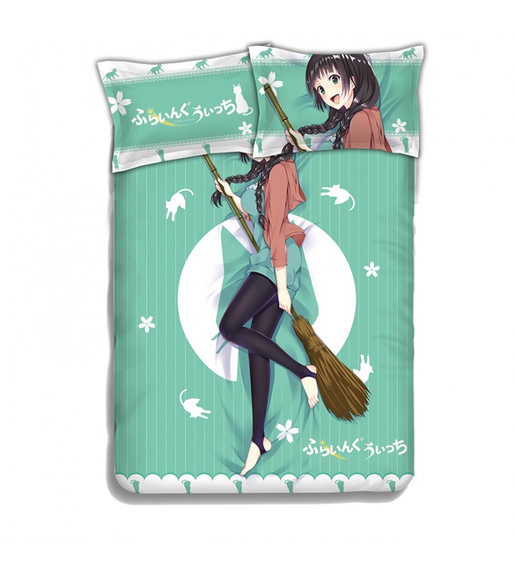 Makoto Kowata - Flying Witch Anime Bedding Sets,Bed Blanket & Duvet Cover,Bed Sheet with Pillow Covers