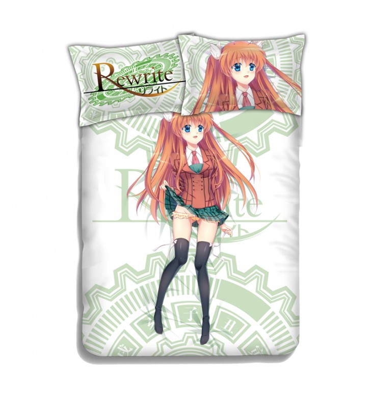 Ohtori Chihaya -Rewrite Anime 4 Pieces Bedding Sets,Bed Sheet Duvet Cover with Pillow Covers