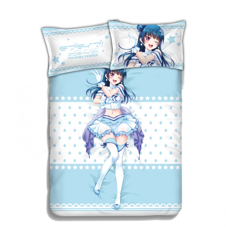 Tsushima Yoshiko-LoveLive Sunshine Anime Bed Blanket Duvet Cover with Pillow Covers
