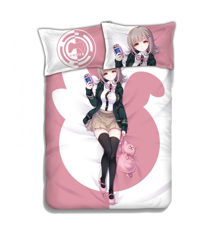 Nanami ChiaKi Anime 4 Pieces Bedding Sets,Bed Sheet Duvet Cover with Pillow Covers