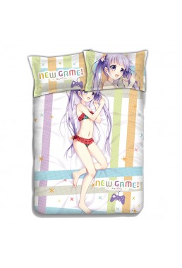 SUZUKAZE AOBA-NEW GAME Japanese Anime Bed Blanket Duvet Cover with Pillow Covers