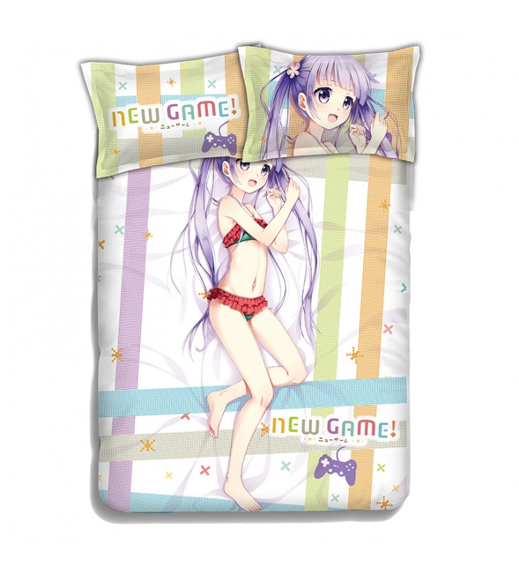 SUZUKAZE AOBA-NEW GAME Japanese Anime Bed Blanket Duvet Cover with Pillow Covers