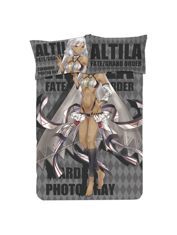 Attila - Fate Grand Order Anime 4 Pieces Bedding Sets,Bed Sheet Duvet Cover with Pillow Covers