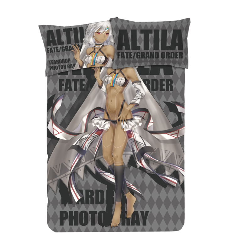 Attila - Fate Grand Order Anime 4 Pieces Bedding Sets,Bed Sheet Duvet Cover with Pillow Covers