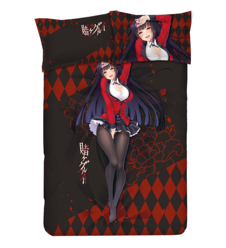 Yumeko Jabami - Kakegurui Anime 4 Pieces Bedding Sets,Bed Sheet Duvet Cover with Pillow Covers