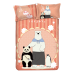 Panda - Shirokuma Cafe-Anime 4 Pieces Bedding Sets,Bed Sheet Duvet Cover with Pillow Covers