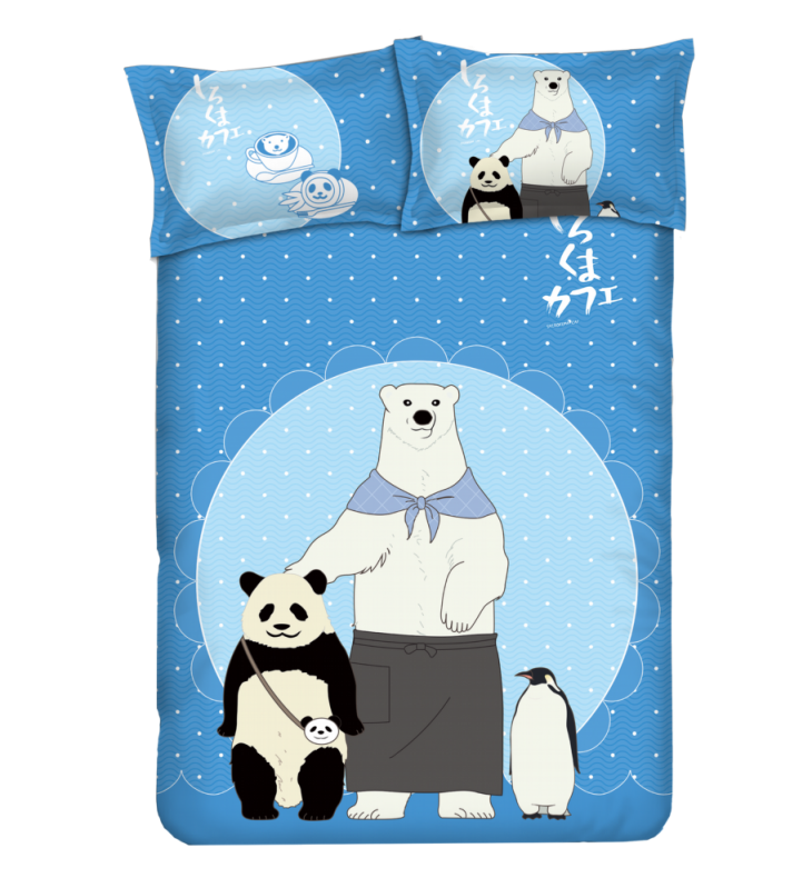 Panda - Shirokuma Cafeblue Anime Bed Blanket Duvet Cover with Pillow Covers