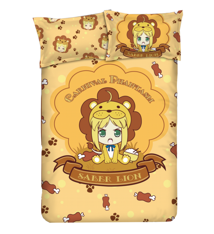 Saber - Carnival Phantasm Anime 4 Pieces Bedding Sets,Bed Sheet Duvet Cover with Pillow Covers