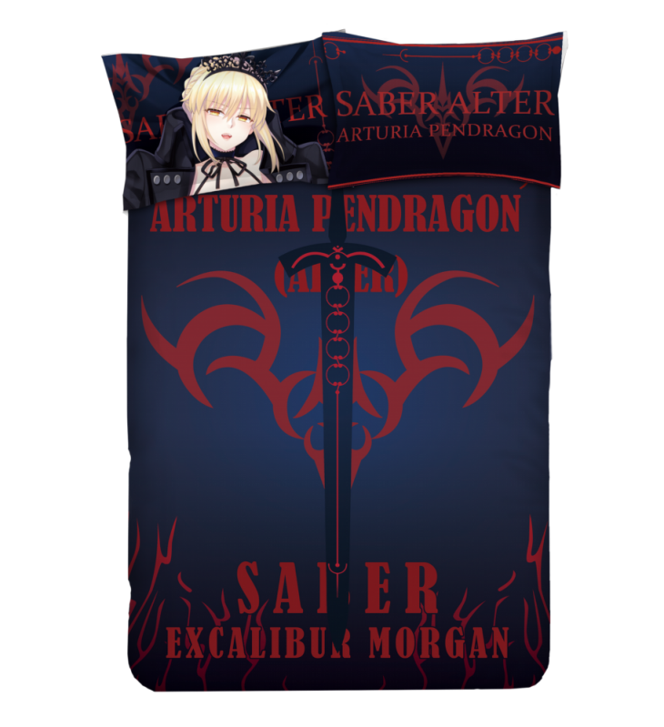 Saber-fate Anime Bedding Sets,Bed Blanket & Duvet Cover,Bed Sheet with Pillow Covers