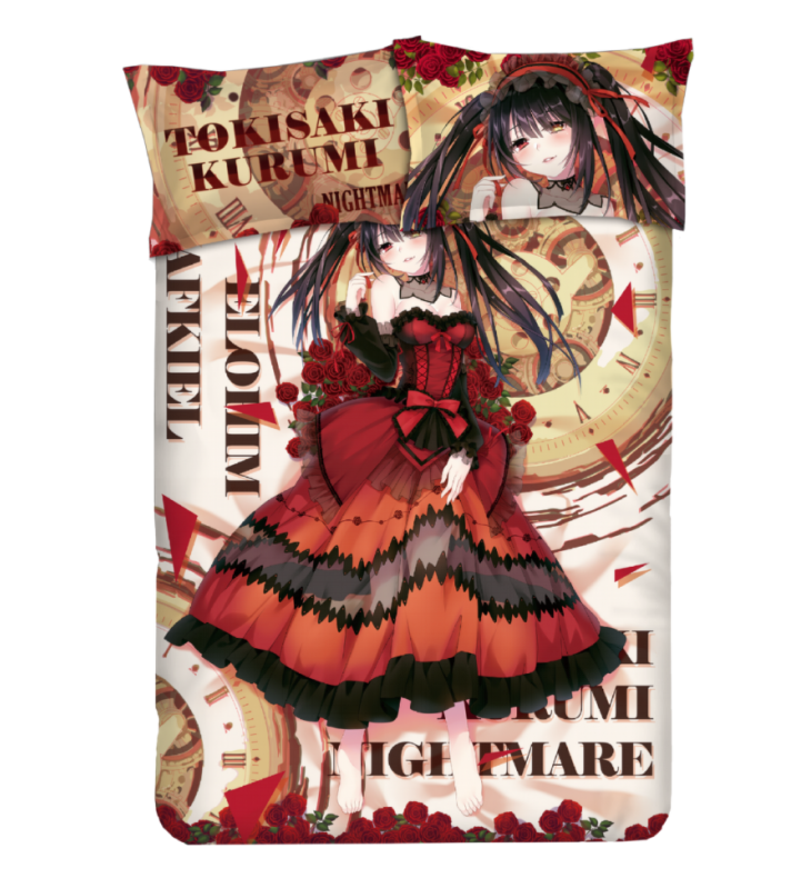 Kurumi Tokisaki - Date a Live Anime Bedding Sets,Bed Blanket & Duvet Cover,Bed Sheet with Pillow Covers