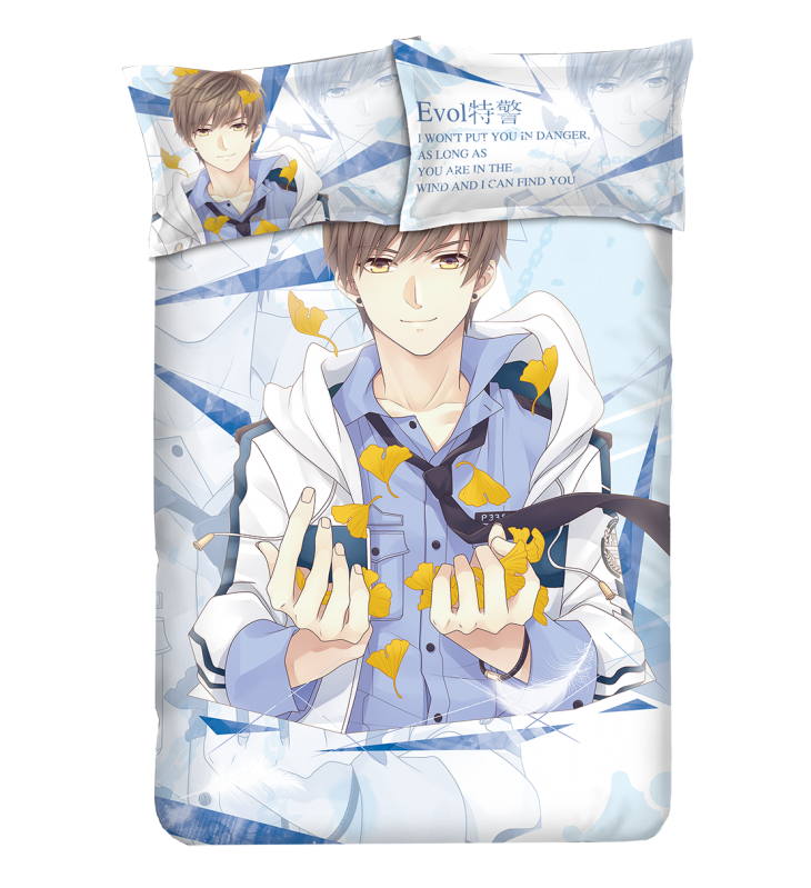 Bai qi Japanese Anime Bed Sheet Duvet Cover with Pillow Covers