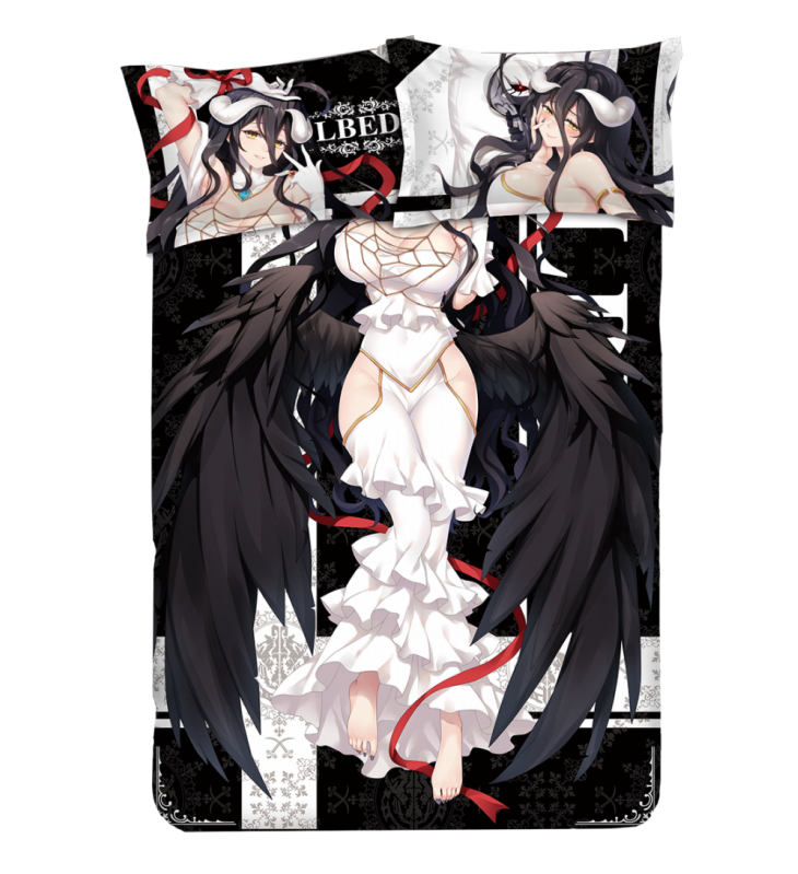 Albedo-Overlord Japanese Anime Bed Blanket Duvet Cover with Pillow Covers