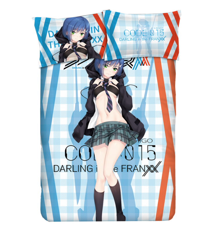 Ichigo-DARLING in the FRANXX Anime Bedding Sets,Bed Blanket & Duvet Cover,Bed Sheet with Pillow Covers