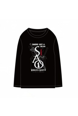 Kirigaya Kazuto Sword Art Online SAO Anime Long Sleeve T-shirts Cosplay Costume Black