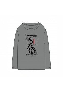 Kirigaya Kazuto Sword Art Online SAO Anime Long Sleeve T-shirts Cosplay Costume Grey