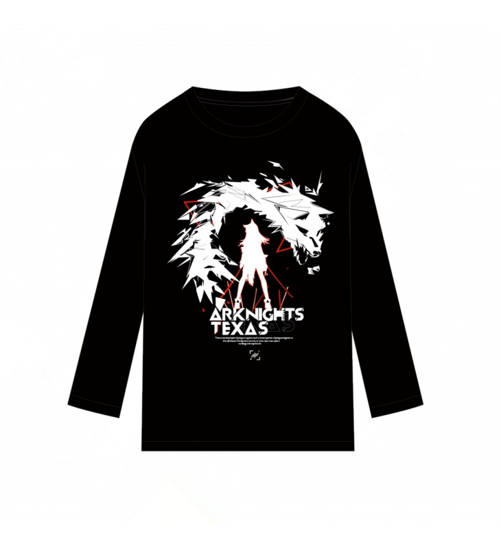 Unisex Rhodse Island Texas Arknights Anime Long Sleeve T-shirts Cosplay Costume Black