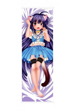 Cute Violet Hair Loli Neko Anime Wall Poster Banner Japanese Art