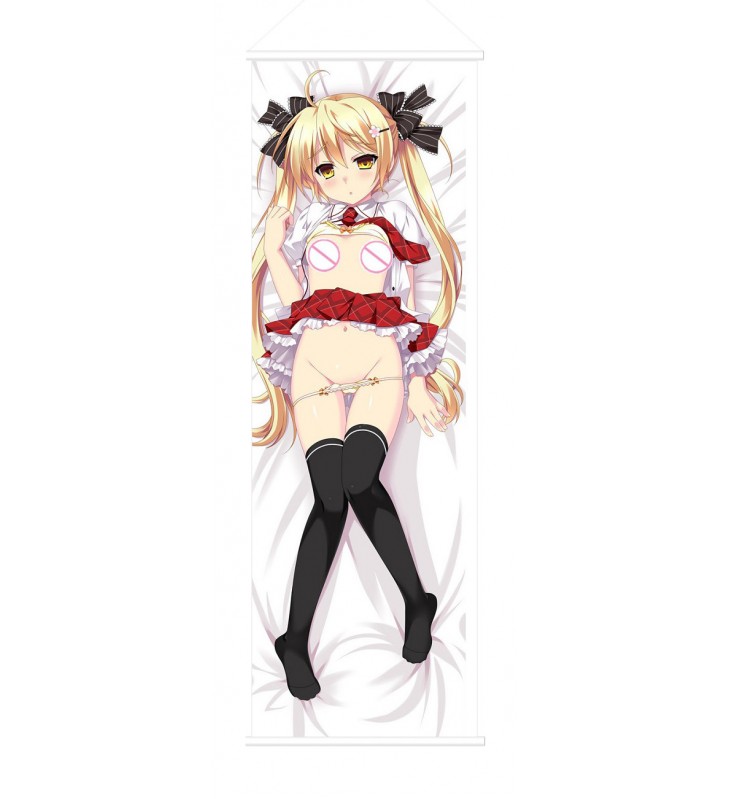 Kawaii Yellow Haired Scroll Painting Wall Picture Anime Wall Scroll Hanging Deco
