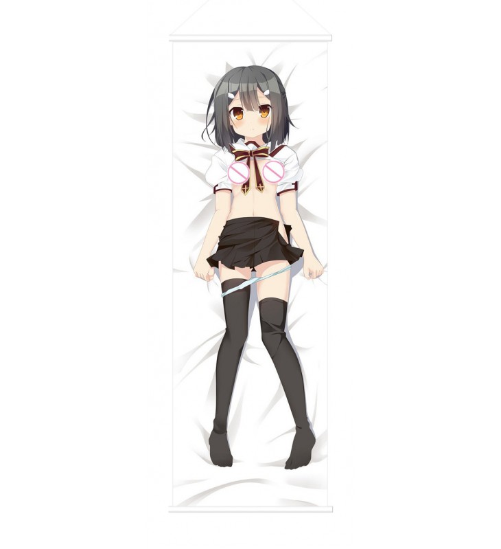 Little School Girl Scroll Painting Wall Picture Anime Wall Scroll Hanging Deco