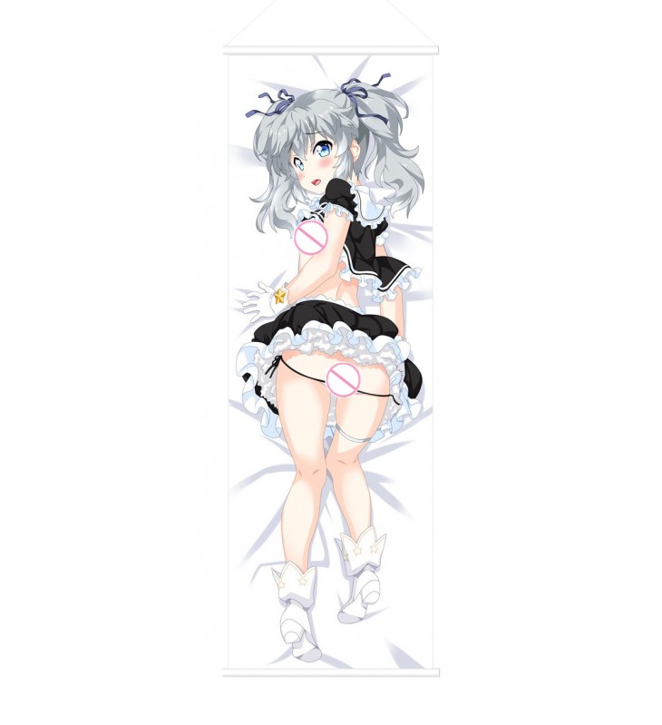 Little White Hair Girl Scroll Painting Wall Picture Anime Wall Scroll Hanging Deco
