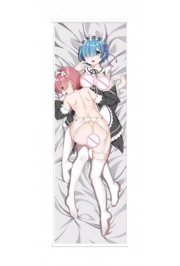 Rem and Ram Re Zero Anime Wall Poster Banner Japanese Art